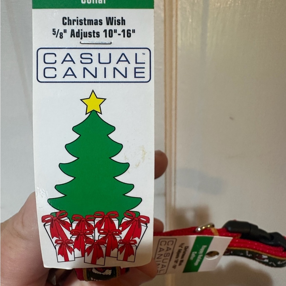 Casual Canine Christmas Candycane Dog Collar - Green and Red 6-16” Small - Picture 3 of 9